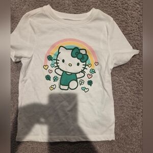 Old Navy White Tee with Hello Kitty and Rainbow